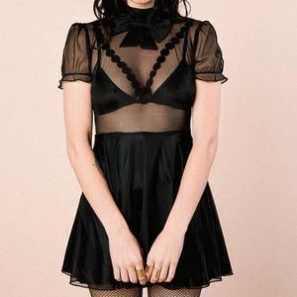 Valfre Matilda Mesh Bow Babydoll Dress
